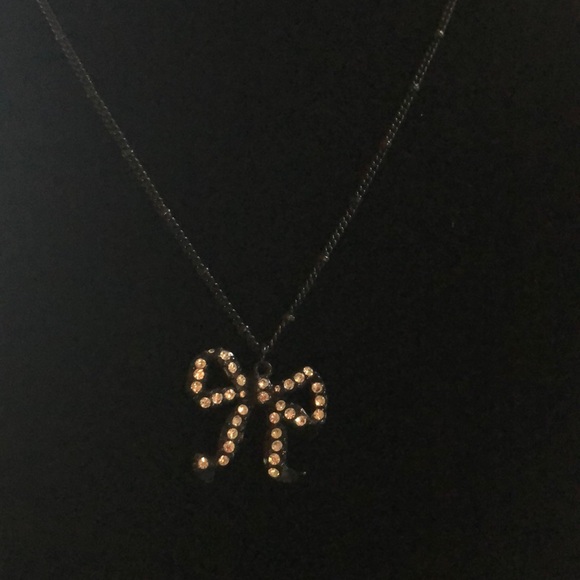 Betsy Johnson Rhinestone Bow Necklace - Picture 1 of 3
